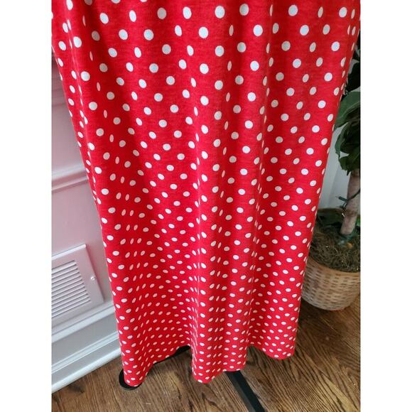 Vintage Via Sant Andrea Red Polyester Round Neck Long Sleeve Knee Length Dress M - Picture 12 of 12